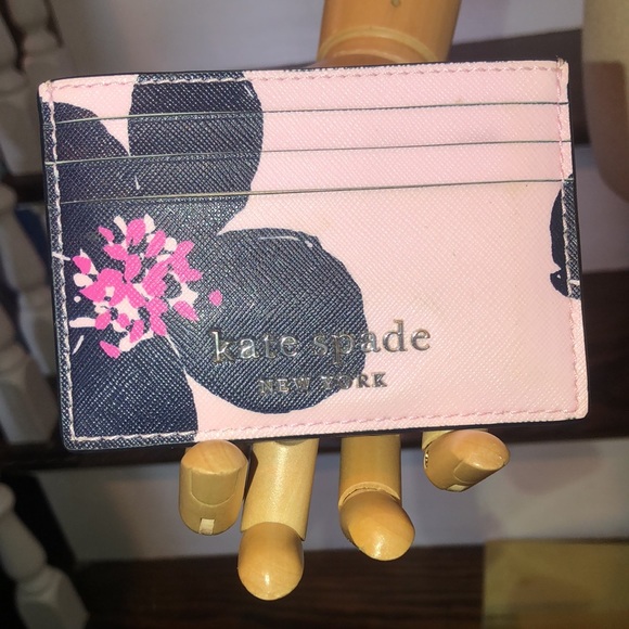 SEE KATE SPADE HIBISCUS BAG FOR SALE - KATE SPADE Pink Hibiscus Card Holder NWOT - Picture 9 of 15